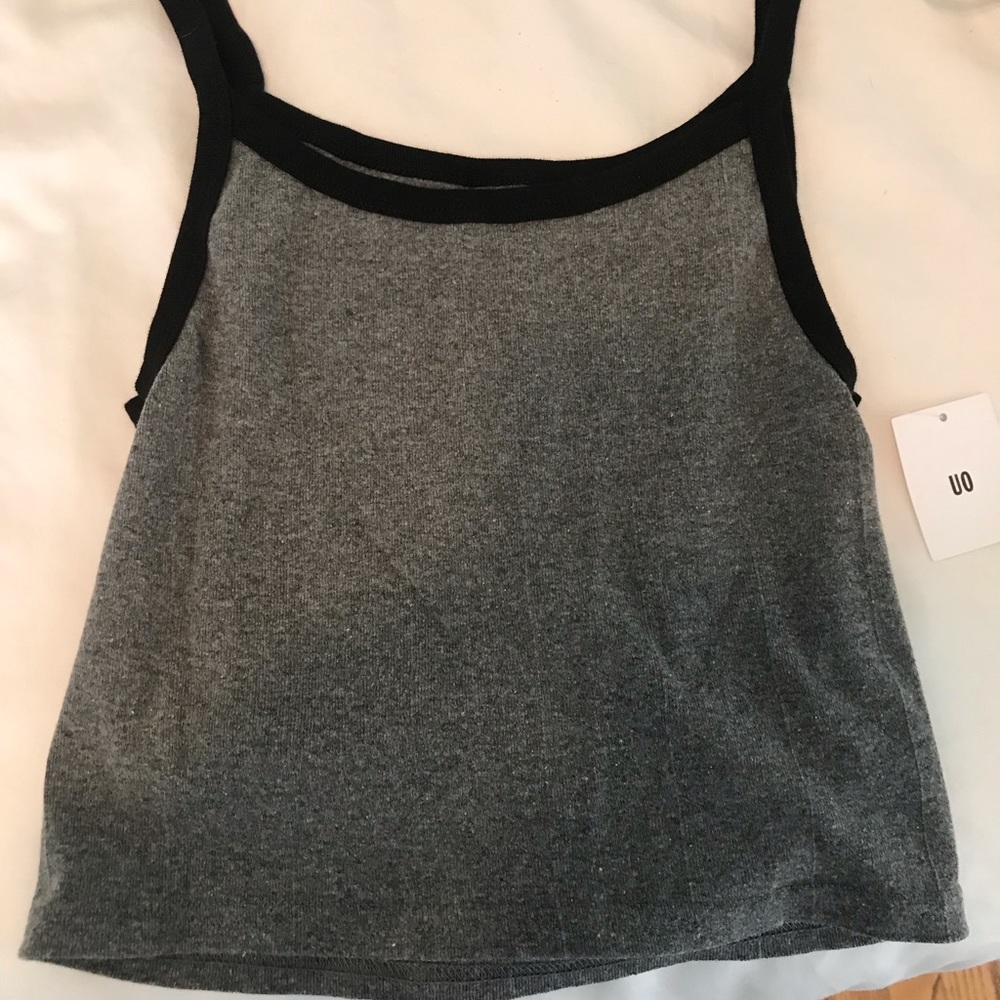 Grey and black halter top
